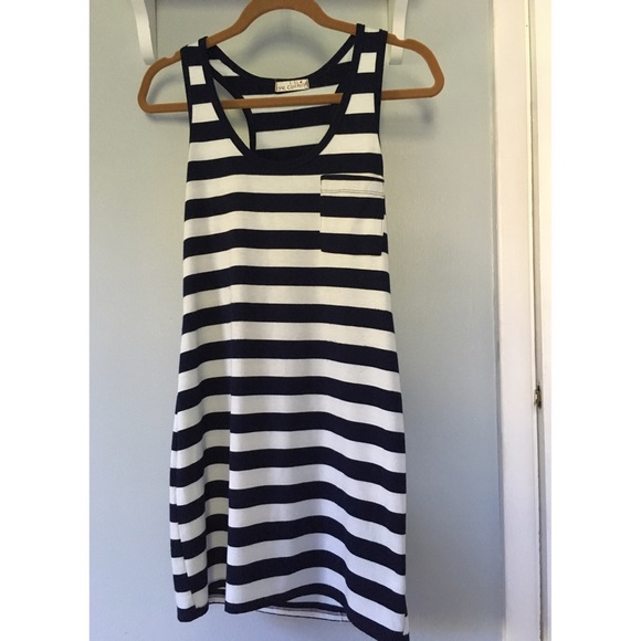 Racerback navy striped mini dress - Picture 4 of 5